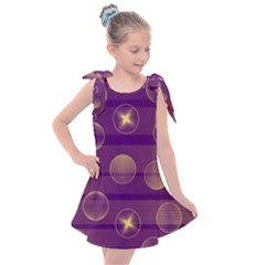 Background Purple Lines Decorative Kids  Tie Up Tunic Dress by Pakrebo