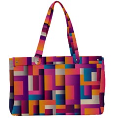 Abstract Background Geometry Blocks Canvas Work Bag