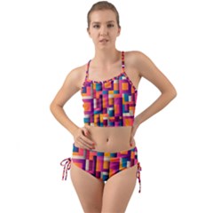 Abstract Background Geometry Blocks Mini Tank Bikini Set