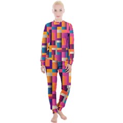 Abstract Background Geometry Blocks Women s Lounge Set