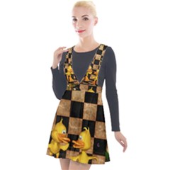 Cute Little Ducks Plunge Pinafore Velour Dress by FantasyWorld7