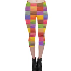 Abstract Background Geometric Capri Leggings 