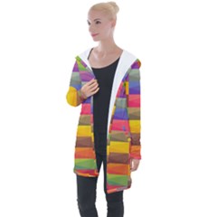 Abstract Background Geometric Longline Hooded Cardigan by Mariart