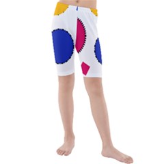 Circles Seamless Pattern Tileable Kids  Mid Length Swim Shorts