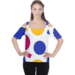 Circles Seamless Pattern Tileable Cutout Shoulder Tee