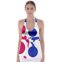 Circles Seamless Pattern Tileable Babydoll Tankini Top