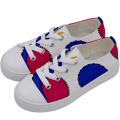 Circles Seamless Pattern Tileable Kids  Low Top Canvas Sneakers