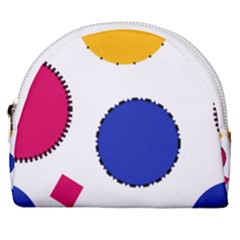 Circles Seamless Pattern Tileable Horseshoe Style Canvas Pouch