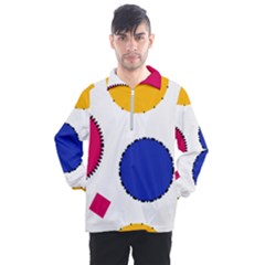 Circles Seamless Pattern Tileable Men s Half Zip Pullover