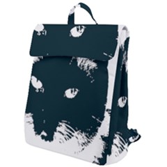 Cat Nature Design Animal Skin Black Flap Top Backpack