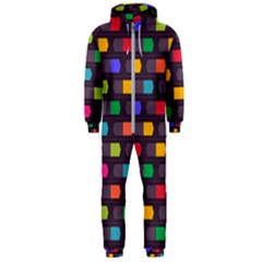 Background Colorful Geometric Hooded Jumpsuit (men)  by HermanTelo