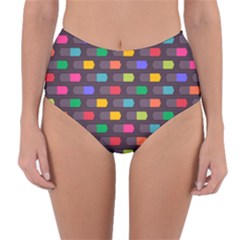 Background Colorful Geometric Reversible High-waist Bikini Bottoms