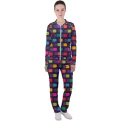 Background Colorful Geometric Casual Jacket And Pants Set