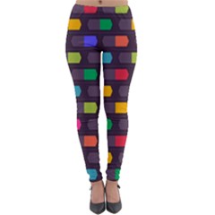 Background Colorful Geometric Lightweight Velour Leggings by HermanTelo