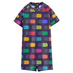 Background Colorful Geometric Kids  Boyleg Half Suit Swimwear