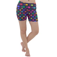 Background Colorful Geometric Lightweight Velour Yoga Shorts