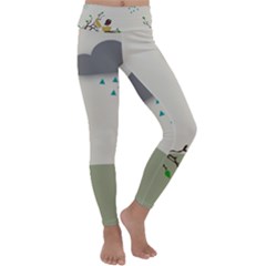 Birds Tree Animal Black Tree Kids  Lightweight Velour Classic Yoga Leggings