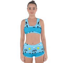 Birds Sun Tree Animal Black Tree Racerback Boyleg Bikini Set by HermanTelo