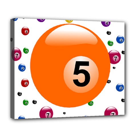 Billiard Ball Ball Game Pink Orange Deluxe Canvas 24  X 20  (stretched)