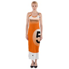 Billiard Ball Ball Game Pink Orange Fitted Maxi Dress by HermanTelo