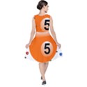 Billiard Ball Ball Game Pink Orange V-Neck Midi Sleeveless Dress  View2