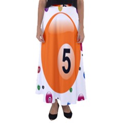 Billiard Ball Ball Game Pink Orange Flared Maxi Skirt