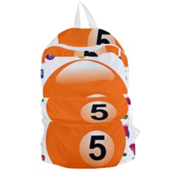 Billiard Ball Ball Game Pink Orange Foldable Lightweight Backpack