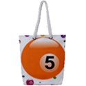 Billiard Ball Ball Game Pink Orange Full Print Rope Handle Tote (Small) View1