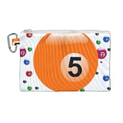 Billiard Ball Ball Game Pink Orange Canvas Cosmetic Bag (large) by HermanTelo