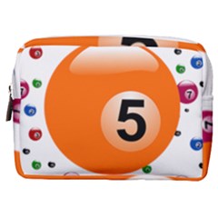 Billiard Ball Ball Game Pink Orange Make Up Pouch (medium)