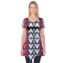 Background Colorful Geometric Unique Short Sleeve Tunic  View1