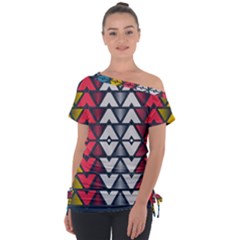 Background Colorful Geometric Unique Tie-up Tee