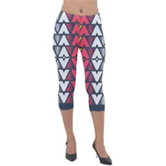 Background Colorful Geometric Unique Lightweight Velour Capri Leggings  by HermanTelo