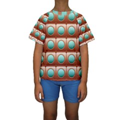 Abstract Circle Square Kids  Short Sleeve Swimwear by HermanTelo