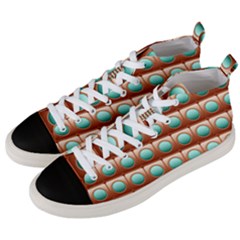 Abstract Circle Square Men s Mid-top Canvas Sneakers