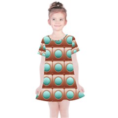 Abstract Circle Square Kids  Simple Cotton Dress