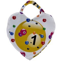 Billiard Ball Ball Game Giant Heart Shaped Tote