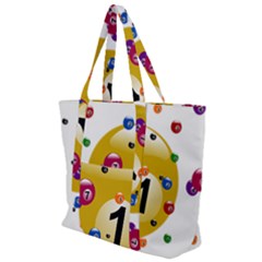 Billiard Ball Ball Game Zip Up Canvas Bag