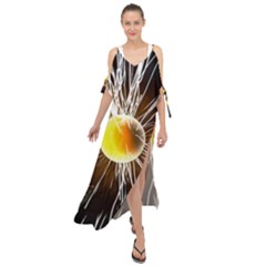 Abstract Exploding Design Maxi Chiffon Cover Up Dress