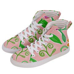 Background Colorful Floral Flowers Men s Hi-top Skate Sneakers by HermanTelo