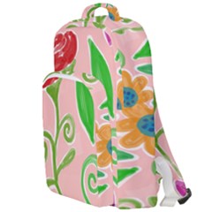 Background Colorful Floral Flowers Double Compartment Backpack by HermanTelo