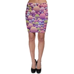 Abstract Background Circle Bubbles Bodycon Skirt