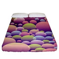 Abstract Background Circle Bubbles Fitted Sheet (king Size) by HermanTelo