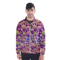 Abstract Background Circle Bubbles Men s Windbreaker