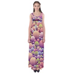 Abstract Background Circle Bubbles Empire Waist Maxi Dress by HermanTelo