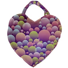 Abstract Background Circle Bubbles Giant Heart Shaped Tote by HermanTelo