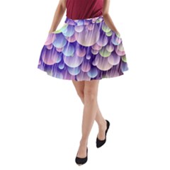 Abstract Background Circle Bubbles Space A-line Pocket Skirt