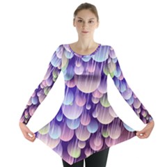 Abstract Background Circle Bubbles Space Long Sleeve Tunic 