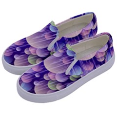 Abstract Background Circle Bubbles Space Kids  Canvas Slip Ons