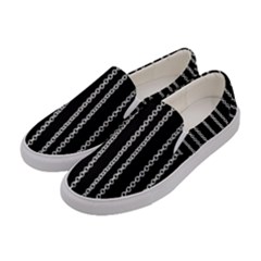 Chains Black Design Metal Iron Women s Canvas Slip Ons